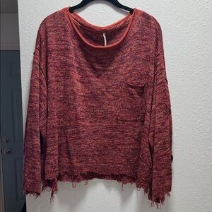 FREE PEOPLE Multicolor Knit Sweater with Pocket